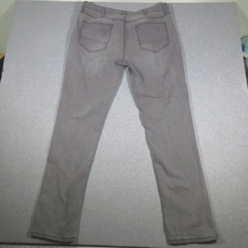 Arizona Jean Co Mens Size 38x34 Athletic Fit Gray Stretch Denim Pants